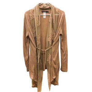 Urban Mango Women’s Cardigan with Lace Detail - M